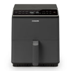 Cosori 9-in-1 TurboBlaze Air Fryer 6 Qt, PFAS-Free Ceramic Coating, 90°–450°F, Precise Heating for Even Results, Air Fry, Roast, Bake, Broil, Dry, Frozen, Proof, Reheat, Keep Warm, 120V, Dark Gray Gronata
