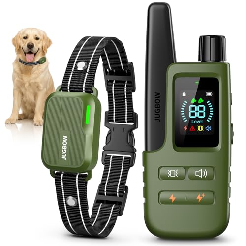 Jugbow Dog Shock Collar - 4500FT Dog Training Collar with Remote, IPX8 Waterproof Electric Dog Collar with 4 Training Modes, Security Lock, Rechargeable eCollar for 10-120lbs Small Medium Large Dogs Gronata