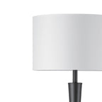 Globe Electric Novogratz x Globe Harrington 65" Floor Lamp, 2-Tone Faux Wood Base, White Fabric Shade, Socket Rotary Switch 67225 Gronata