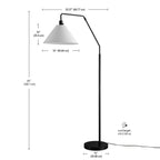 Globe Electric Novogratz x Globe Harrington 65" Floor Lamp, 2-Tone Faux Wood Base, White Fabric Shade, Socket Rotary Switch 67225 Gronata