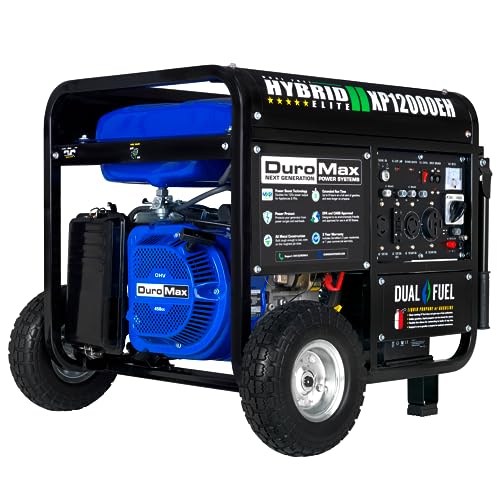 DuroMax XP12000EH 12,000-Watt Dual Fuel Portable Generator – Gas & Propane, Electric Start, Whole Home Backup Power, Transfer Switch Ready, RV & Emergency Ready Gronata