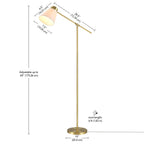 Globe Electric Novogratz x Globe Harrington 65" Floor Lamp, 2-Tone Faux Wood Base, White Fabric Shade, Socket Rotary Switch 67225 Gronata