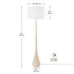 Globe Electric Novogratz x Globe Harrington 65" Floor Lamp, 2-Tone Faux Wood Base, White Fabric Shade, Socket Rotary Switch 67225 Gronata