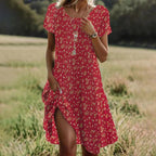 Women's Artistic Ethnic Style Scoop Mid-length Dress Gronata