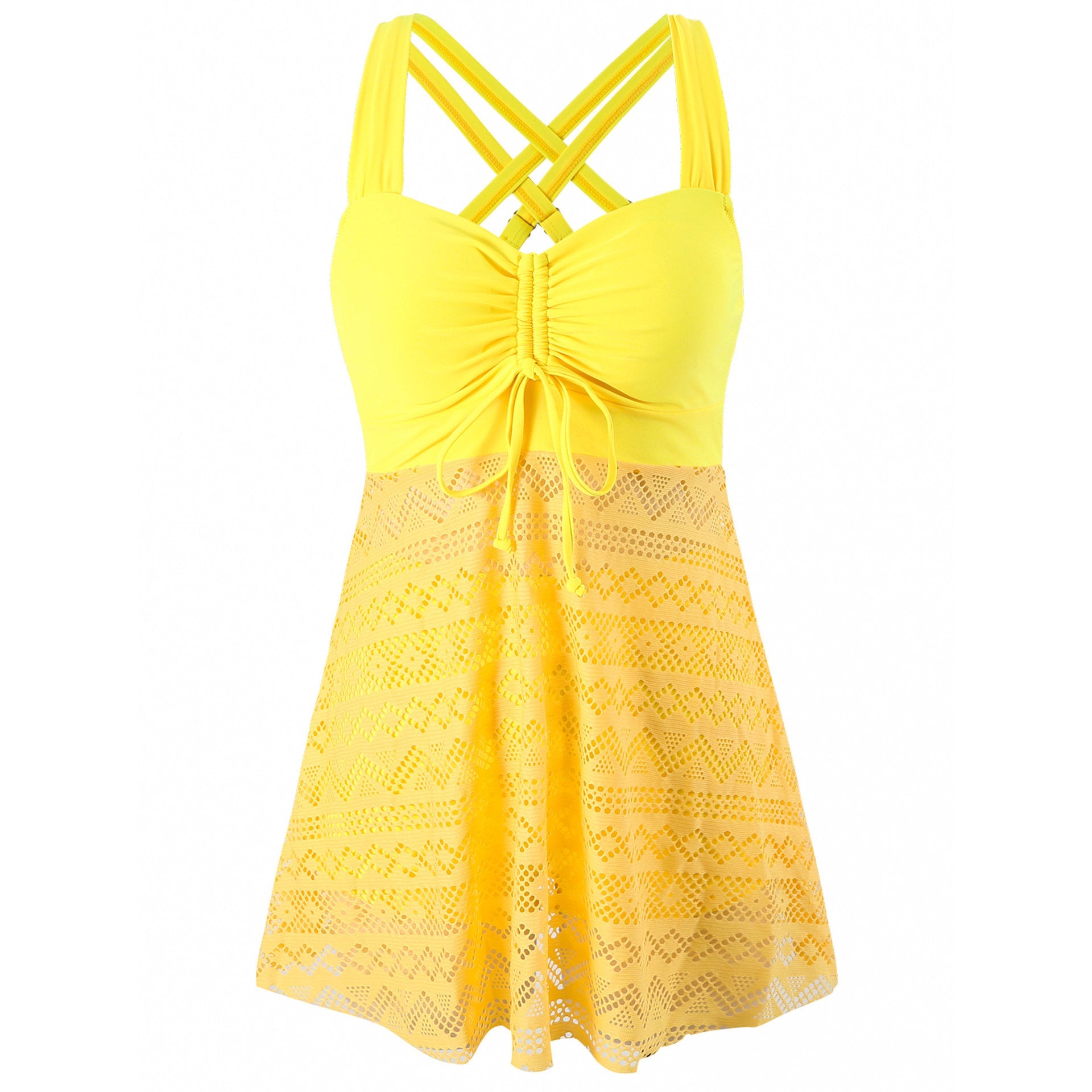 Korean Version Of Solid Color Lace One-piece Swimsuit Gronata