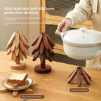 Tree Design Stand Wooden Trivets Decorative Anti Scald Heat Resistant Table Mat Coaster Wood Placemats Pot Table Heat Insulation Pad Gronata