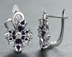Rose Ring Colorful Flower Drop-shaped Zircon Earrings Gronata