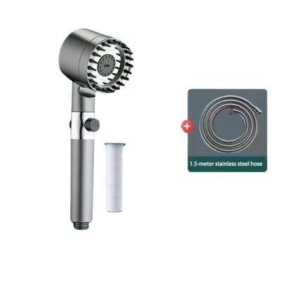 The Third Gear Adjustable Strong Supercharged Shower Head Household Bath Shower Hose Shower Head Gronata