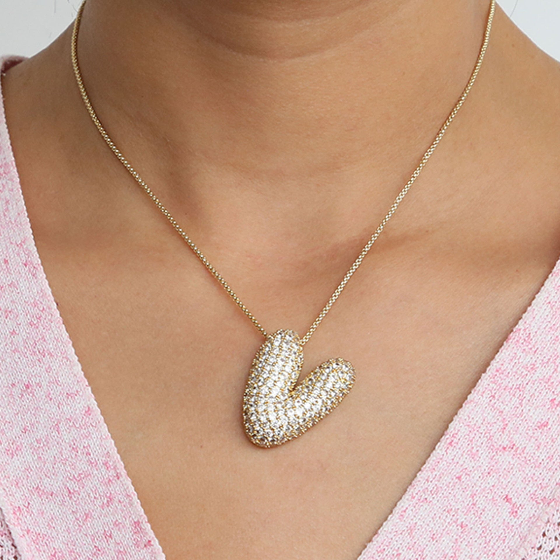 Bubble Initial Diamond Necklace Gronata