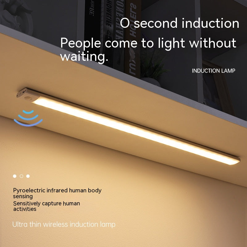Smart Infrared Sensor Lamp Wireless Magnetic Long Cabinet Light With Rechargeable Hallway Wardrobe Gronata