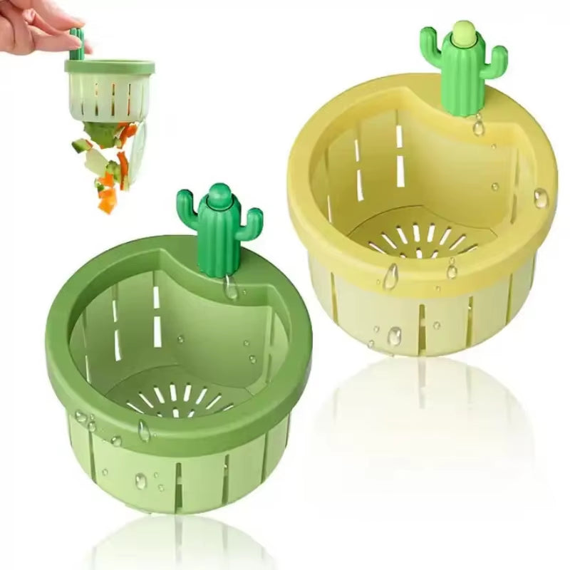 Cactus Sink Drain Strainer Press Automatic Dumping Basket Multi-functional Use Filter Net For Tub Kitchen Waste Collector Kitchen Gadgets Gronata