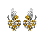 Rose Ring Colorful Flower Drop-shaped Zircon Earrings Gronata