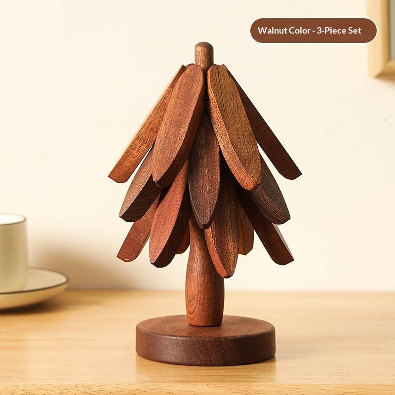 Tree Design Stand Wooden Trivets Decorative Anti Scald Heat Resistant Table Mat Coaster Wood Placemats Pot Table Heat Insulation Pad Gronata