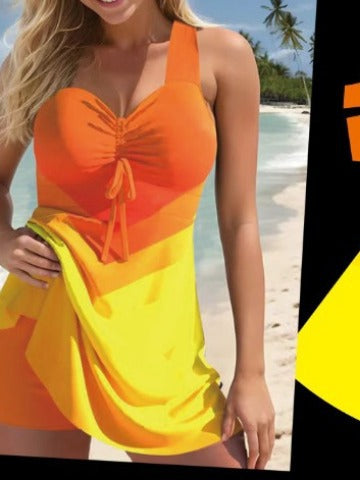 Plus Size Quick-drying Women's Split Skirt Bikini Swimsuit Gronata