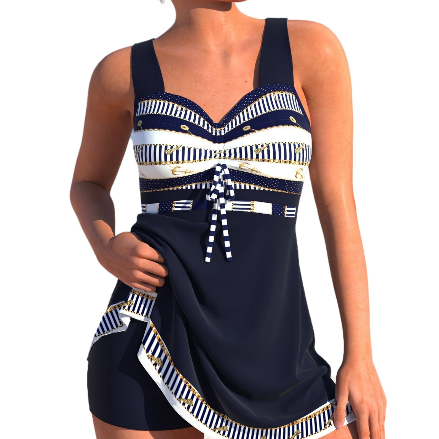 Plus Size Quick-drying Women's Split Skirt Bikini Swimsuit Gronata