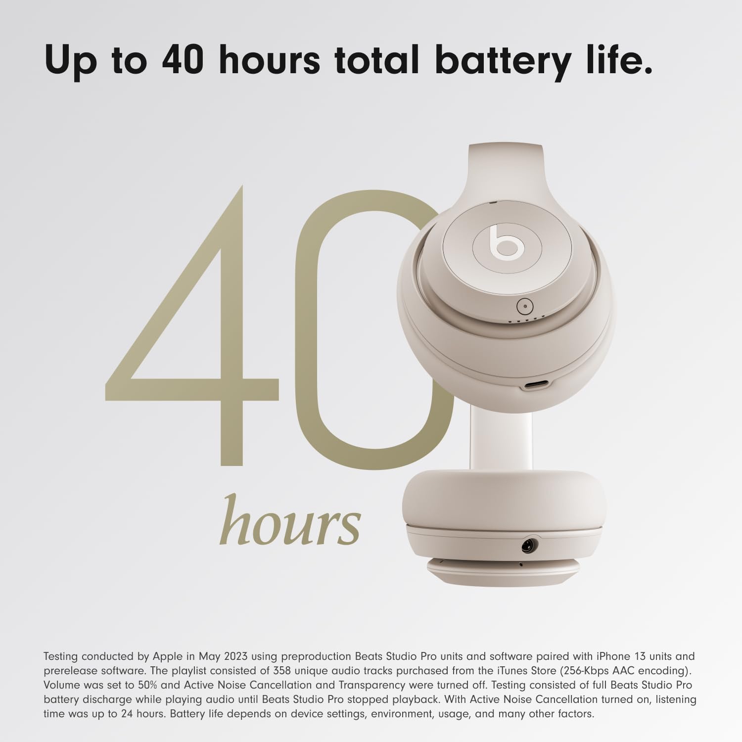 Beats Studio Pro Premium Wireless Over-Ear Headphones- Up to 40-Hour Battery Life, Active Noise Cancelling, Great for Travel & Commuting, USB-C Lossless Audio, Apple & Android Compatible -Black Gronata