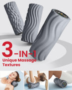 FITINDEX Vibrating Foam Roller for Back Pain, FSA&HSA Eligible, 5-Speed Muscle Massage, Exercise, Muscles Deep Tissue, Physical Therapy, Pilates, Yoga, Neck, Leg, Rechargeable, Travel Portable, Gray Gronata