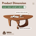 Mid Century Modern Coffee Table - Walnut Wooden Coffee Table for Living Room,Center Table Suitable for Bedroom Living Room Reception Office Tables (Walnut, Small 34.5 * 23.5 * 16in) Gronata