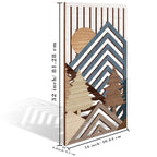 IARTTOP Large Boho Mid-century Modern Wood Wall Art 16x32 Inch Framed Green Abstract Leaf Wooden Wall Decor Bohemian Minimalist Geometric Wall Art Decor for Bedroom Living Room Office Set of 3 Gronata