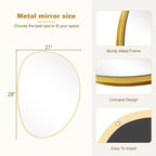 WallBeyond Asymmetrical Mirror, Irregular Mirror Full Length, Boho Wall Mirrors Decorative for Bedroom Living Room Entryway Hall, Mid Century Modern Decor 48" H x 22" W Gronata