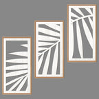 IARTTOP Large Boho Mid-century Modern Wood Wall Art 16x32 Inch Framed Green Abstract Leaf Wooden Wall Decor Bohemian Minimalist Geometric Wall Art Decor for Bedroom Living Room Office Set of 3 Gronata