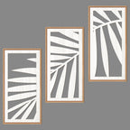 IARTTOP Large Boho Mid-century Modern Wood Wall Art 16x32 Inch Framed Green Abstract Leaf Wooden Wall Decor Bohemian Minimalist Geometric Wall Art Decor for Bedroom Living Room Office Set of 3 Gronata