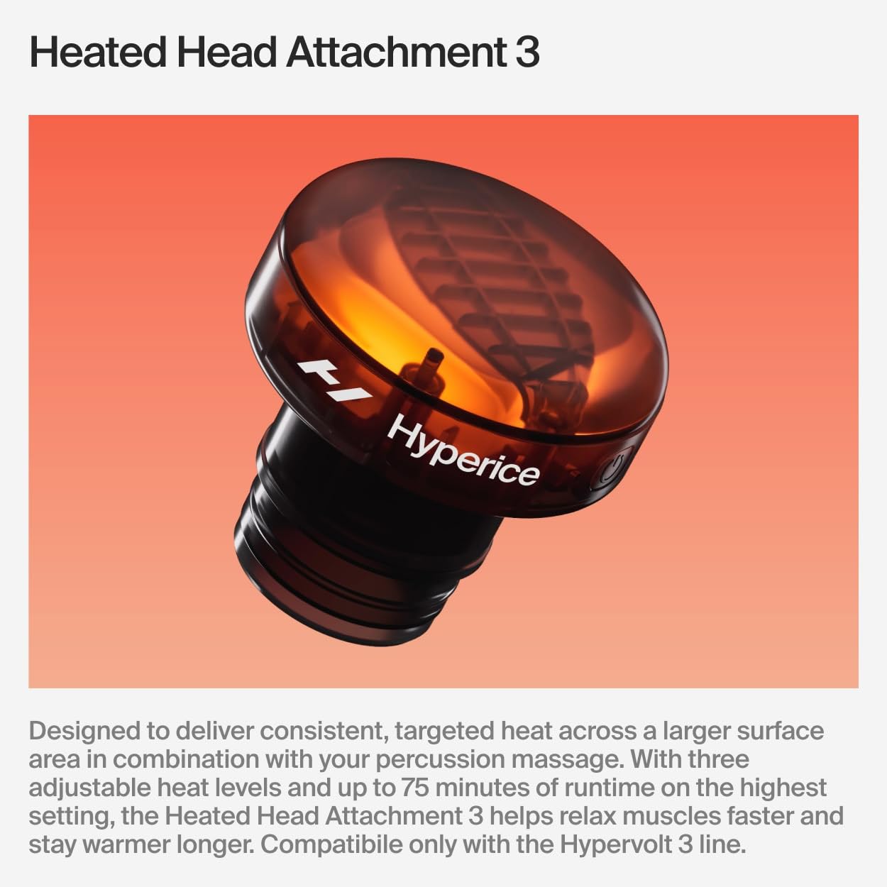 Hyperice Hypervolt 3 Pro – Professional Percussion Massage Gun with QuietGlide Technology | 6 Speeds, Pressure Sensor, Heated Head & 5 Attachments | Deep Tissue Muscle Relief and Recovery Gronata