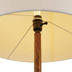 Globe Electric Novogratz x Globe Harrington 65" Floor Lamp, 2-Tone Faux Wood Base, White Fabric Shade, Socket Rotary Switch 67225 Gronata