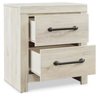 Signature Design by Ashley Wynnlow Rustic 2 Drawer Two Drawer Nightstand, 24.41" Tall, Weathered Gray Gronata