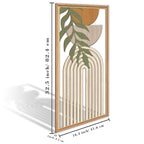 IARTTOP Large Boho Mid-century Modern Wood Wall Art 16x32 Inch Framed Green Abstract Leaf Wooden Wall Decor Bohemian Minimalist Geometric Wall Art Decor for Bedroom Living Room Office Set of 3 Gronata