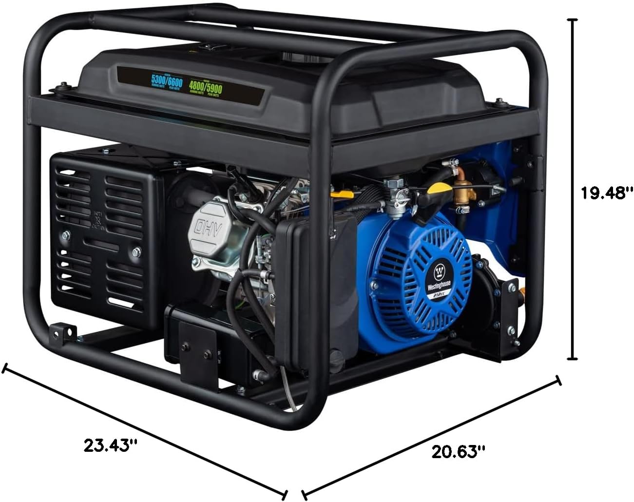Westinghouse WGen5300DF Dual Fuel Home Backup Portable Generator, 6600 Watts, Remote Electric Start with Auto Choke, Transfer Switch Ready, RV Ready Gronata
