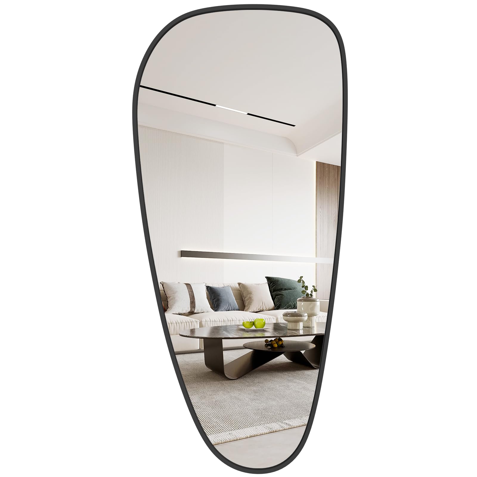 WallBeyond Asymmetrical Mirror, Irregular Mirror Full Length, Boho Wall Mirrors Decorative for Bedroom Living Room Entryway Hall, Mid Century Modern Decor 48" H x 22" W Gronata