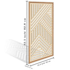 IARTTOP Large Boho Mid-century Modern Wood Wall Art 16x32 Inch Framed Green Abstract Leaf Wooden Wall Decor Bohemian Minimalist Geometric Wall Art Decor for Bedroom Living Room Office Set of 3 Gronata