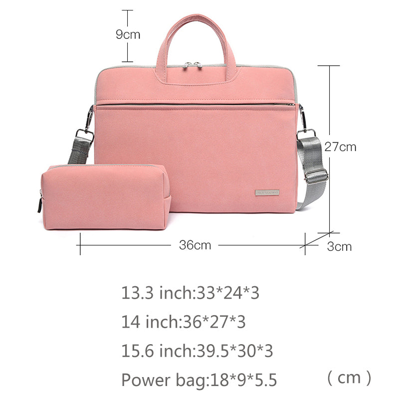 PU Leather Women Laptop Bag Notebook Carrying Case Briefcase For Macbook Air 13.3 14 15.6 Inch Men Handbags Shoulder Mouse Bag Gronata
