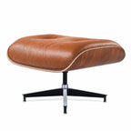 Asukale Top Grain Leather, Mid Century Chaise Lounge Chair and Ottoman, Modern Chair Classic Design, Heavy Duty Base Support for Living Room Study Lounge Office, Palisander-White Gronata