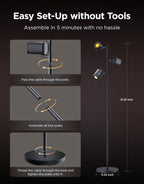 Govee Tree Floor Lamp Compatible with Matter, 3 Rotatable Lights with LuminBlend Technology, Standing Lamp with 64 Dynamic Scenes, Music Sync, Ideal Floor Lamp for Living Room, Bedroom, Office Gronata