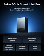 Anker SOLIX Smart Inlet Box, Manual Whole-Home Backup with Smart Daily Savings for E10, Reduce Up to 80% Bills, NEMA 3R Weatherproof, Plug & Play, Storm Guard Mode Gronata