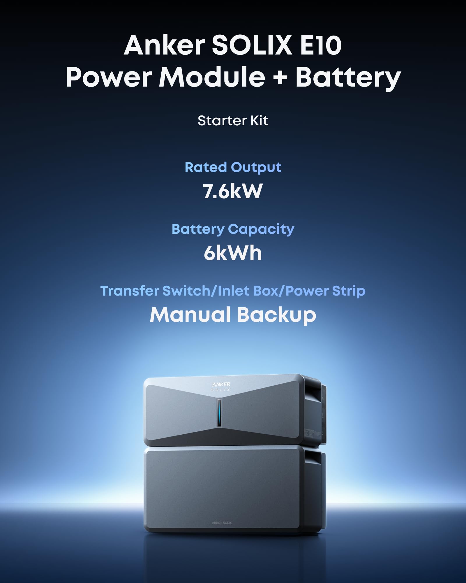 Anker SOLIX E10, Extra Battery, 12kWh Expandable to 90kWh, 10kW Turbo Output, 9kW Solar Input, Generator-Ready, NEMA 4, Up to 12-Month 0% APR Gronata