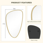 WallBeyond Asymmetrical Mirror, Irregular Mirror Full Length, Boho Wall Mirrors Decorative for Bedroom Living Room Entryway Hall, Mid Century Modern Decor 48" H x 22" W Gronata