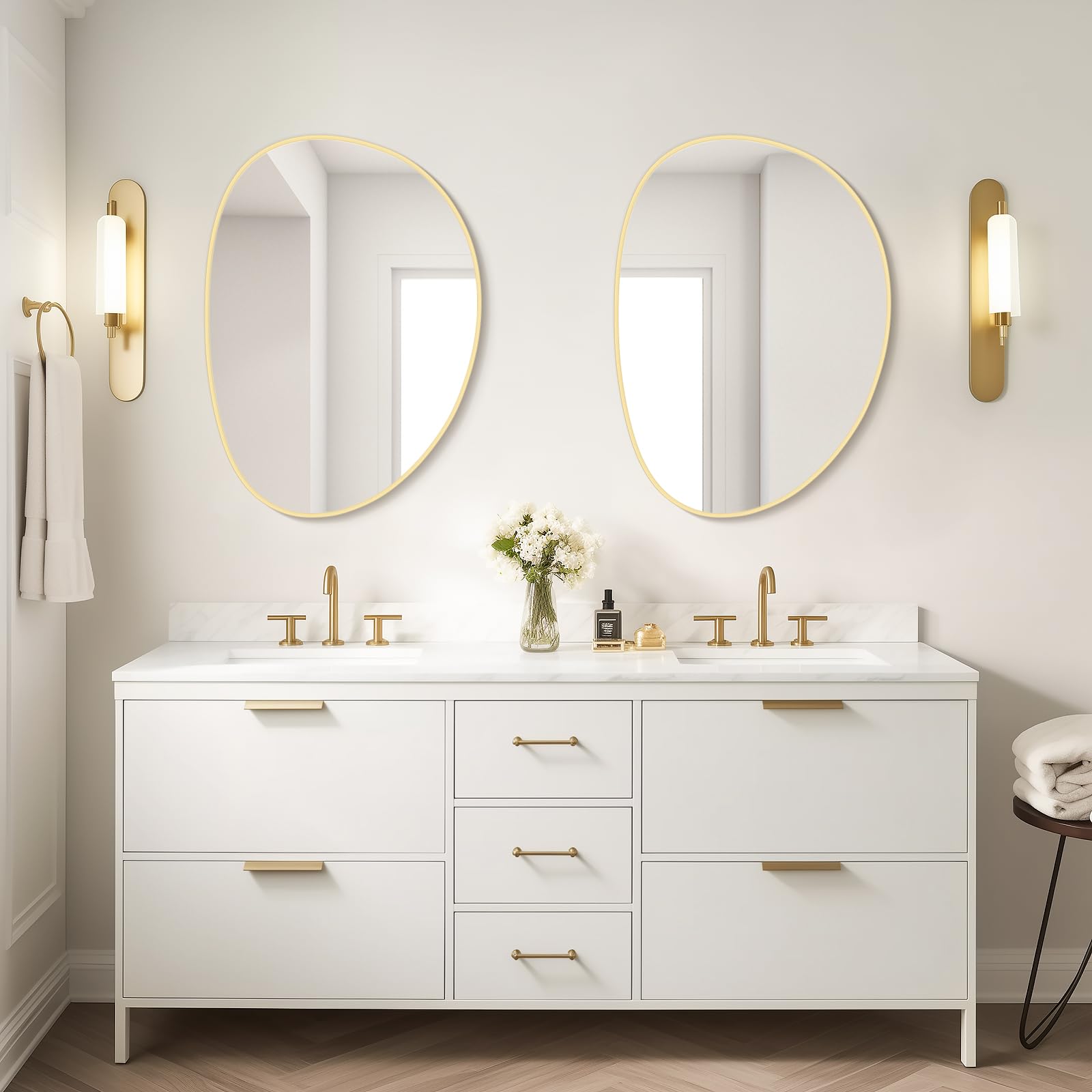 WallBeyond Asymmetrical Mirror, Irregular Mirror Full Length, Boho Wall Mirrors Decorative for Bedroom Living Room Entryway Hall, Mid Century Modern Decor 48" H x 22" W Gronata