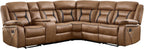 EBELLO Faux Leather Recliner Sofa Furniture Set for Living Room, 2 Recliner Chairs, 3 Seat Reclining Sofa Couch Set for Meeting Room, Brown Gronata