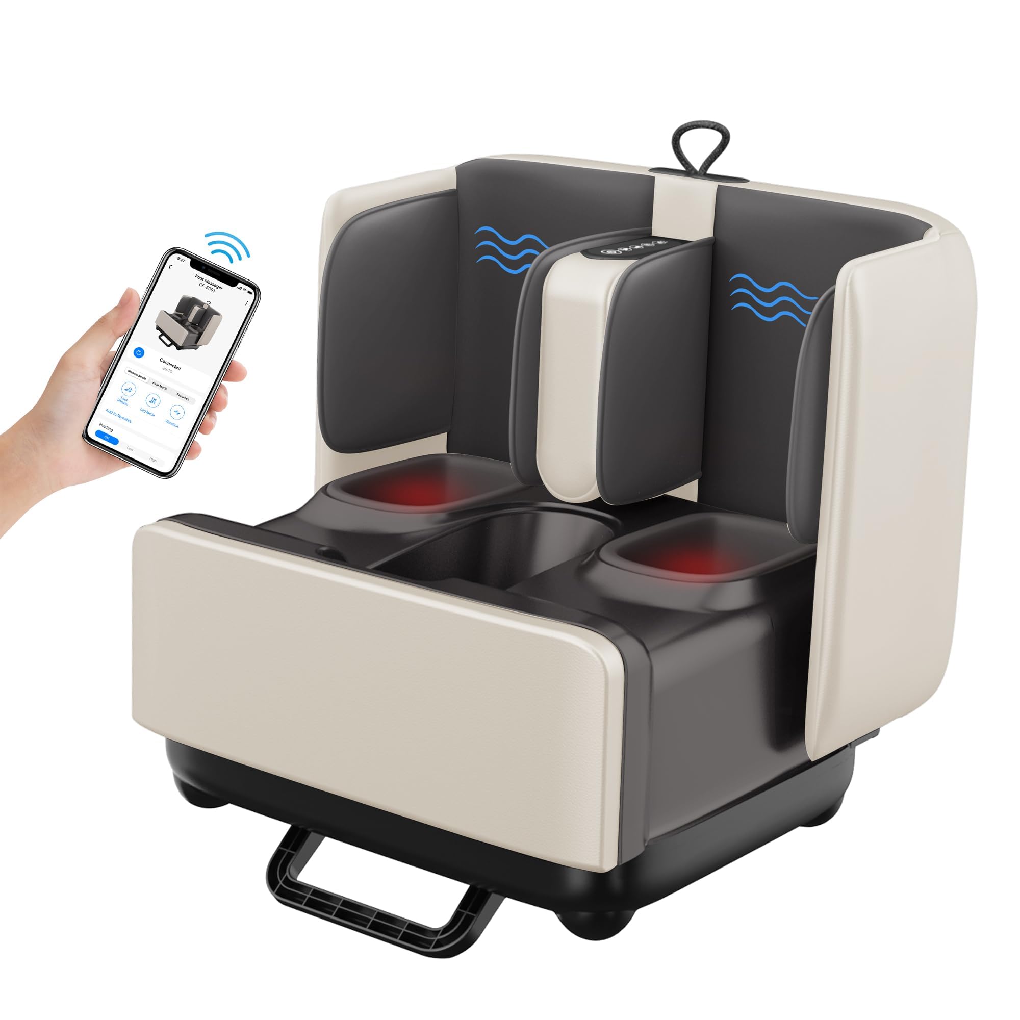COMFIER 2 in 1 FSA Foot Massager Machine,HSA Shiatsu Foot and Calf Massager with Heat,Kneading,Vibration,Compression Massagers for Feet Health,Plantar Fasclitis,Father‘s Day Gift for Dad Gronata