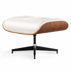 Asukale Top Grain Leather, Mid Century Chaise Lounge Chair and Ottoman, Modern Chair Classic Design, Heavy Duty Base Support for Living Room Study Lounge Office, Palisander-White Gronata