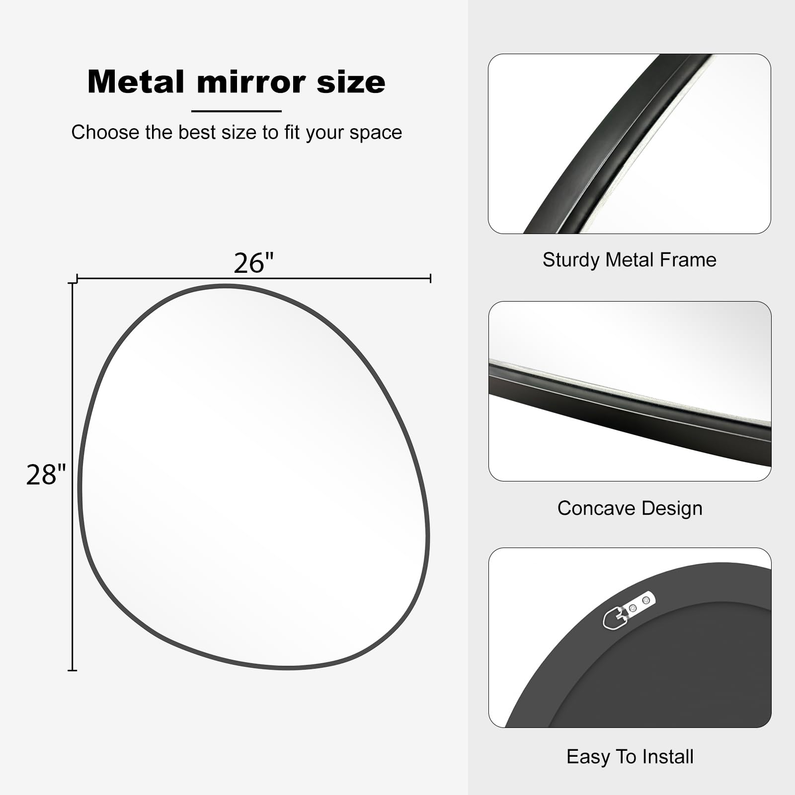 WallBeyond Asymmetrical Mirror, Irregular Mirror Full Length, Boho Wall Mirrors Decorative for Bedroom Living Room Entryway Hall, Mid Century Modern Decor 48" H x 22" W Gronata