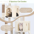 Globlazer Heavy Duty Cat Tree, 70 inch Sturdy Cat Tree for Indoor Cats Extra Large Cat Tower with Scratching Post, Hammock, Cat Condo for Adult Cats Kittens, F70 Pro, Light Grey Gronata
