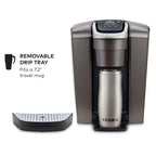 Keurig K-Elite Single Serve K-Cup Pod Coffee Maker, with Strength and Temperature Control, Iced Coffee Capability, 8 to 12oz Brew Size, Programmable, Brushed Slate Gronata