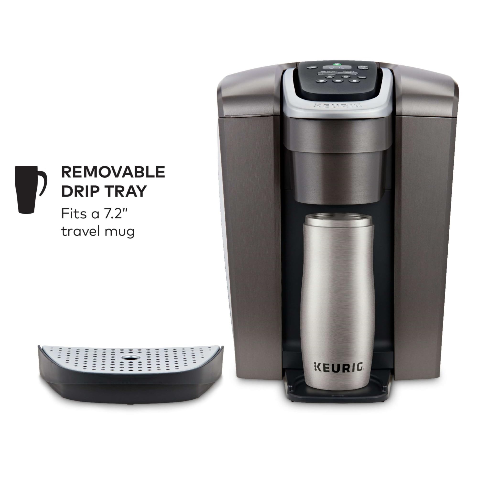 Keurig K-Elite Single Serve K-Cup Pod Coffee Maker, with Strength and Temperature Control, Iced Coffee Capability, 8 to 12oz Brew Size, Programmable, Brushed Slate Gronata