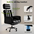 HOMRELEXA Criss Cross Office Chair with Armrests & Wheels, Comfy Velvet Vanity Chair, Ergonomic Executive Gaming Computer Chairs with Foot Rest, Wide Seat Reclining Desk Chair, White Gronata