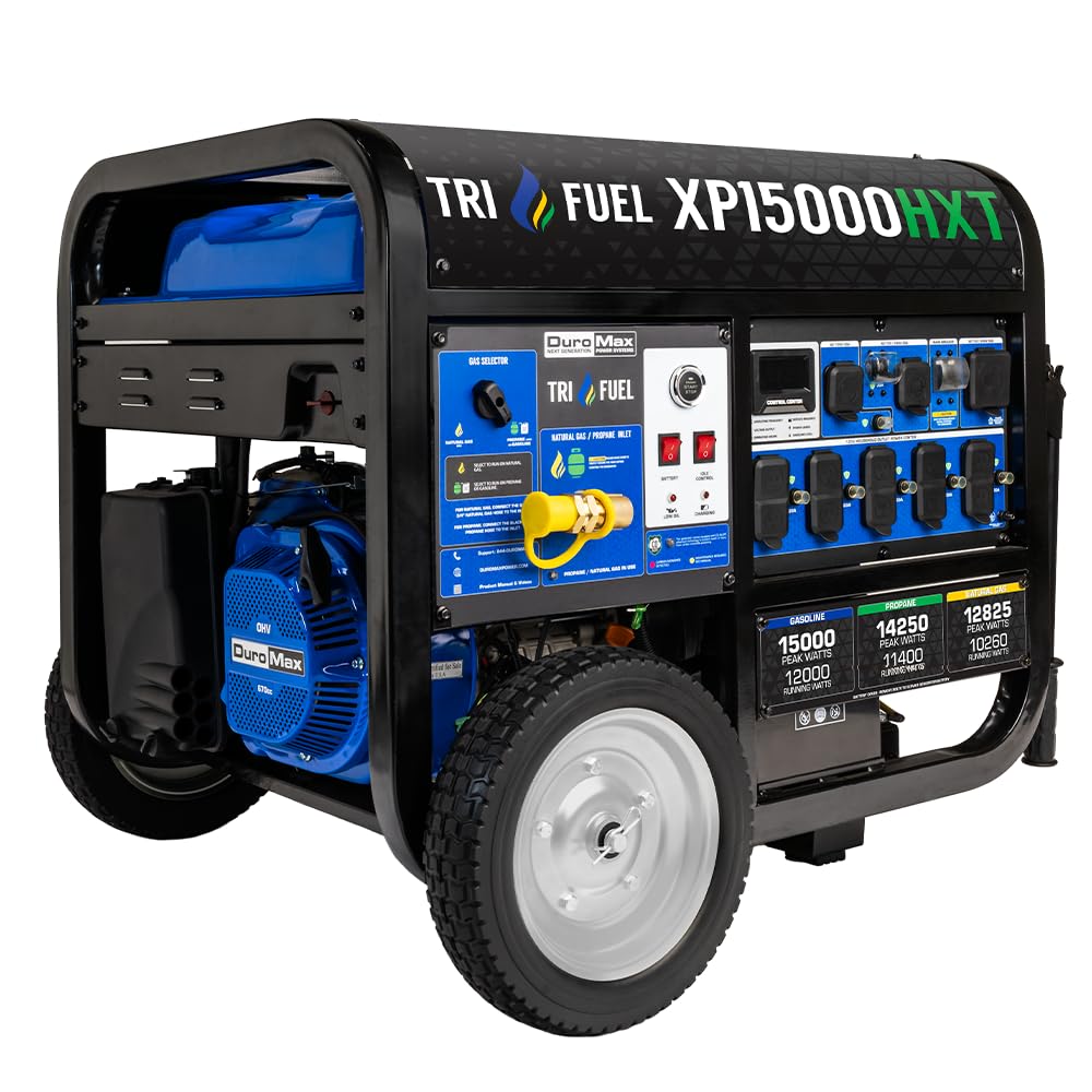 DuroMax XP13000HX 13,000-Watt Dual Fuel Portable Generator - Gas & Propane, Electric Start, Whole Home Power Backup, Transfer Switch Ready, RV & Emergency Ready Gronata