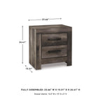 Signature Design by Ashley Wynnlow Rustic 2 Drawer Two Drawer Nightstand, 24.41" Tall, Weathered Gray Gronata